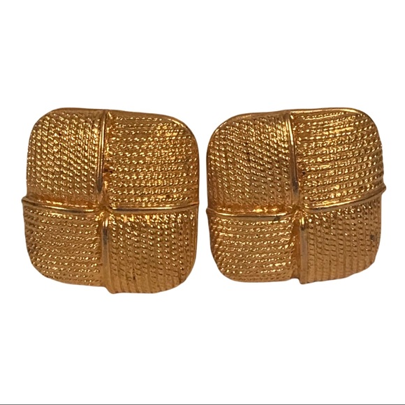 Vintage Gold Tone Statement Earrings - Picture 1 of 11